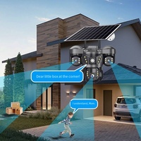 Nouvelle caméra de surveillance domestique à LED solaire à trois objectifs et trois écrans, télécommandée, mobile, extérieure, haute définition, vocale, IP66