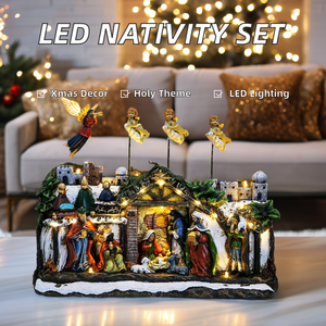 LED đa trong Chúa giáng sinh thiết lập tùy chỉnh thiên thần nhựa figurine Crib kỳ nghỉ giáng sinh và Tôn Giáo Máy tính để bàn trang trí - Product Image 1