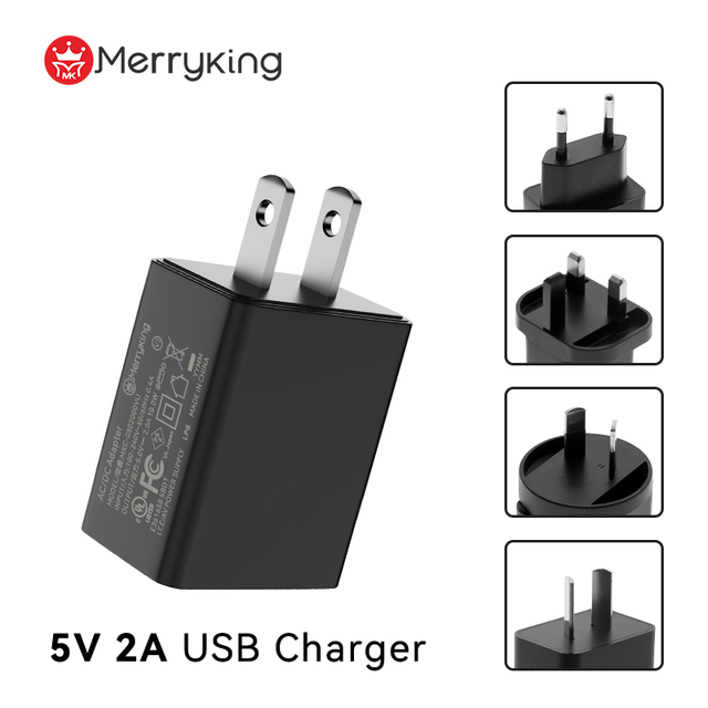 Merryking UL FCC ETL Approval White 5v 2a Usb Travel Charger 10w Usb-a Charger for Pos Machine