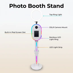 เครื่องถ่ายรูปทรงวงรีพร้อมแฟลชกล้อง ไฟวงแหวน LED และเครื่องพิมพ์ สำหรับงานแต่งงาน งานปาร์ตี้ งานอีเว้นท์ให้เช่า HY-DSLR03/IPB รองรับการใช้งานหลากหลาย - Product Image 2