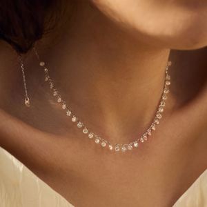 สร้อยคอจี้พู่ประดับเพชรซิร์โคเนีย 5A ขนาด 3 มม. ดีไซน์ Dylam Charm High Jewel ชุบทองคำขาว 14K บนเงินแท้ 925 ไม่ลอก ไม่ดำ - Product Image 5