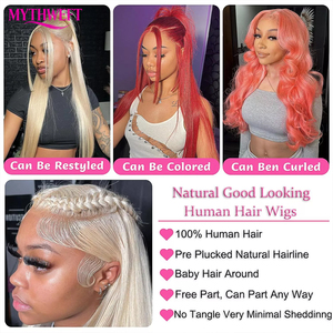 Peluca de Cabello Humano Virgen Rubio 613 con Frente de Encaje Transparente, Densidad 180%, Pre-Pluck, para Mujeres Negras - Product Image 6
