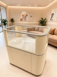 Vente directe usine : Meuble îlot de luxe pour animaux de compagnie (<span class=keywords><strong>chats</strong></span>), en bois et verre de haute qualité, facile à nettoyer, pour la maison et les centres commerciaux - Product Image 1