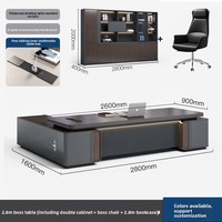 LBZ-150X Bureau et chaise de direction en L de luxe léger avec armoire latérale, style minimaliste moderne haut de gamme pour bureau