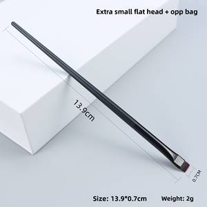 Pincel Delineador <span class=keywords><strong>de</strong></span> Ojos <span class=keywords><strong>de</strong></span> Punta Plana Ultrafina con Mango <span class=keywords><strong>de</strong></span> Plástico <span class=keywords><strong>de</strong></span> Fibra Artificial Blanco/Negro, Pinceles Angulados para Cejas, Herramienta <span class=keywords><strong>de</strong></span> Belleza Portátil - Product Image 6