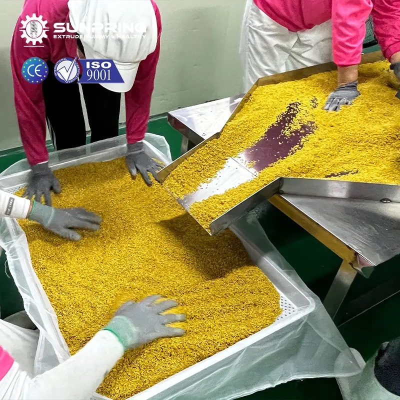 SunPring mesin beras buatan yang diperkaya garis produk beras instan otomatis lini produksi beras instan