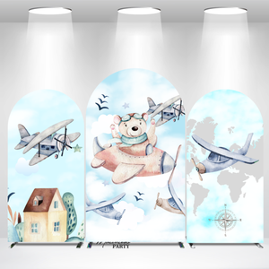 Декоративный чехол с изображением летчика медведя для детского крещения - Product Image 1