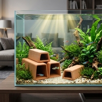 En gros, Caverne en céramique avec pompe à eau, maison de cachette et de reproduction pour poissons rouges, pour terrarium