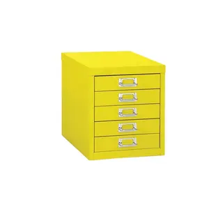 Desk top use canary yellow small otobi metal storage cabinet with 5 drawers for home and office