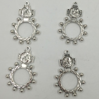 32x48mm St. Michael Catholique Métal Chapelet Vintage Anneau pour Payer