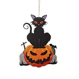 Décoration d'Halloween : Citrouille et Chat Noir en Papier pour Fête Intérieure - Product Image 1