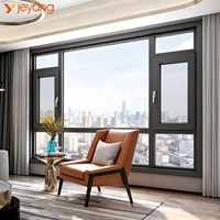 Ventanas y Puertas Corredizas Verticales Modernas para Exteriores, de Aluminio, Resistentes al Viento, para Villas y Mansiones, Marca JY, Hechas en China