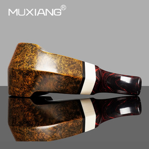 Muxiang Briarwood Pipe Bent Type Handmade Solid Wood Tobacco Pipe for Men - Product Image 3