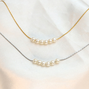 Pearl Necklace 18k Titanium Steel Clavicle Chain AAA Grade Pearl Jewelry For Women Everyday Wear - Product Image 4