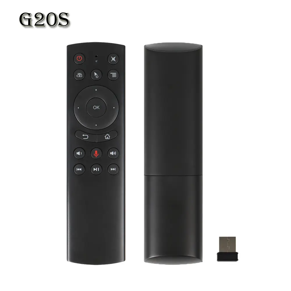 Mando a distancia G20S para caja Android TV, miniteclado inalámbrico por voz para giroscopio, aprendizaje IR, 2,4G, RF