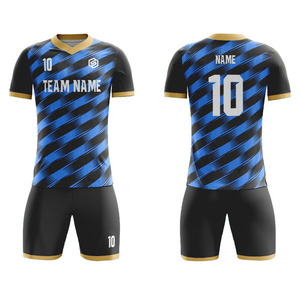 昇華プリントシャツとショーツ、サッカーユニフォーム、青色のカスタム通気性ジャージ、フットボール - Product Image 2
