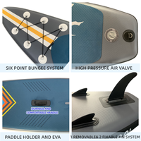 BAOSI 10.5ft planche de paddle gonflable 320x80x15cm avec accessoire de pompe à main SUP pour paddleboard