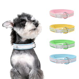 האביב כלב צווארון <span class=keywords><strong>leash</strong></span> סט עבור כלבים בינוניים קטנים-פוליאסטר לחתוך מונוכרום לחיות מחמד צווארון מתכוונן אבזם מתכוונן - Product Image 1