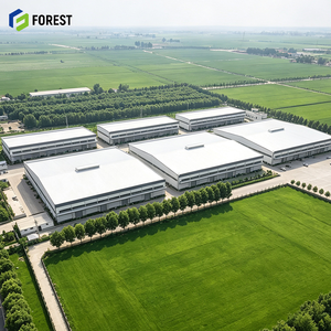Atelier de production modulaire en structure acier robuste, entrepôt à haut plafond, usine industrielle lourde préfabriquée, dépôt - Product Image 1