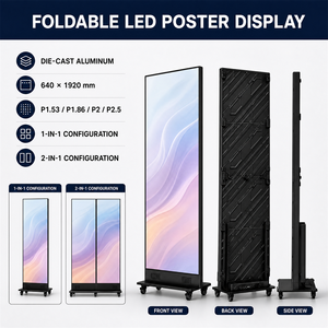 หน้าจอ LED โปสเตอร์ P1.86 ขนาด 640x1920 พกพาได้ ตั้งพื้น สำหรับแสดงโฆษณาดิจิทัลในร้านค้าปลีกและงานอีเว้นท์ - Product Image 3