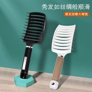 Grand peigne à cheveux en plastique avec coussin moelleux pour le coiffage et le lissage à domicile - Product Image 4