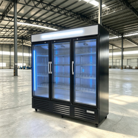 YUANDA Vitrine Réfrigérée Monotempérature de Haute Qualité pour Boissons de Supermarché avec 3 Portes Vitrées et 12 Étagères pour Usage Commercial