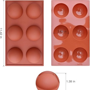 Molde de Silicona 3D Semiesférico para Chocolate, Grado Alimenticio, Antiadherente, para Hornear Pasteles, en Oferta - Product Image 5