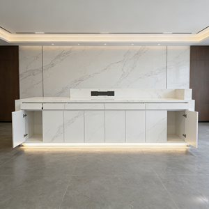 Mostrador de Recepción Moderno de Mármol Cuadrado Acanalado, Marca OEM <span class=keywords><strong>SM</strong></span>, de Lujo, para Hotel u Oficina, Ecológico, Resistente al Fuego y al Agua - Product Image 2