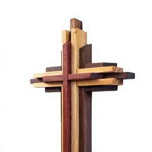 Escultura de Cruz de Madera AZ ENTERPRISES, Decoración Religiosa Rústica para el Hogar, Diseño Art Deco para Sala de Estar, Lavable - Product Image 2