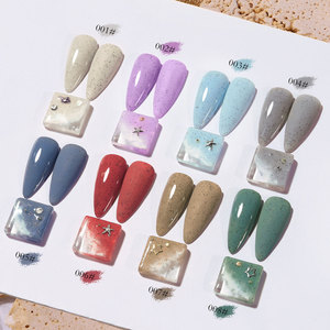 Usine Best-seller Marque Privée Pop Couleur Corail Bleu Esprit De Mer Cristal Cat Eye Gel Polonais Sel De Mer Sable Vernis À Ongles Colle - Product Image 1