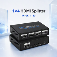 Hardrock Mini 1x4 Metal pour Splitter 4Kx2K 3D avec prise en charge audio HD 10,2 Gbps pour Home Cinéma et affichage multi-écrans