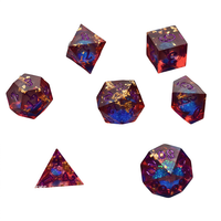 Lot de 7 dés polyédriques personnalisables en résine RPG Dragon Dungeon DND Taille standard Logo personnalisé écologique Rôle D & D