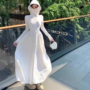 Ropa de protección solar de verano para mujer, nuevo estilo, seda helada, ligera, transpirable, anti-ultravioleta, falda de protección solar delgada extendida - Product Image 1