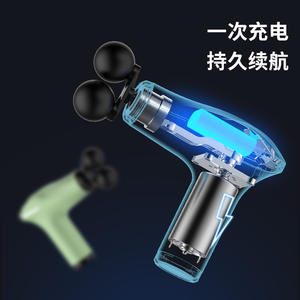 Pistolet de massage à double tête, relaxant musculaire électrique pour le cou, 12 niveaux de vitesse, moteur sans balais, batterie au lithium rechargeable par USB, noir - Product Image 4