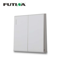 Interruptores de pared estándar de Reino Unido para el hogar, enchufe de interruptor eléctrico de luz de 86x86mm, gris, blanco, dorado, 2 entradas, 1 vía, 10a, 250v