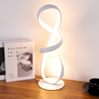 Lampe de table LED spirale moderne 12W à alimentation secteur pour salon, chambre et décoration intérieure