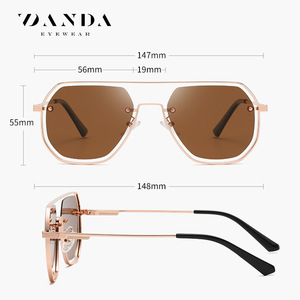 Danda <b>Square</b> <b>Sunglasses</b> JS8575 Polarized UV400 Men Driving Fashion Metal Frame - Product Image 5