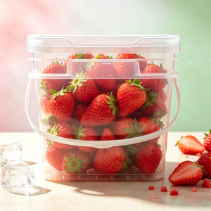 Seau carré transparent en plastique PP de qualité alimentaire avec couvercle pour la conservation et le stockage des fruits frais (vente en gros) - Product Image 1