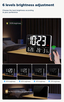 Reloj de Pared LED Grande de 13.1 Pulgadas, Muestra la Hora y la Fecha con Control Remoto, Reloj de Pared Digital para Decoración de Sala de Estar