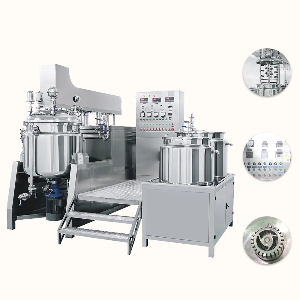 Máquina mezcladora para hacer muestras de pasta de dientes línea de producción homogeneizador al vacío máquina emulsionante para pasta de dientes
