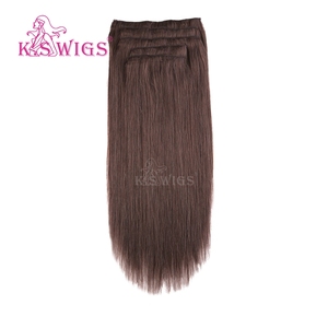 KSWIGS พรีเมียม 100% ผมแท้ธรรมชาติ คลิปต่อผมแบบเต็มปลาย ไม่พันกัน ผมมนุษย์ สำหรับผู้จัดจำหน่ายผมทั่วโลก - Product Image 4