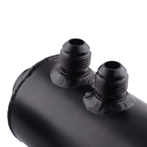 Réservoir de récupération d'huile en aluminium à déflecteurs de 750 ml avec soupape de vidange et filtre, 2 ports 10AN, pour huile, liquide de refroidissement et carburant - Product Image 4