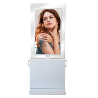 Affichage numérique double face de 43 pouces, écran LCD sur pied en verre pour intérieur, lecteur publicitaire