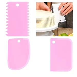3PCS/Lot Cream Scraper Smoother DIY Cake Decorating Fondant Pastry <b>Cutters</b> Molds Kitchen Scrapers Baking Spatulas Tools - Product Image 3