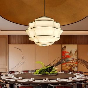 Lustre rond de style chinois moderne, lampe à six têtes E27 à économie d'énergie pour la maison, la chambre, la salle de thé, l'hôtel, le restaurant - Product Image 3