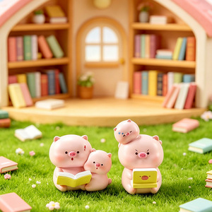 Figura Coleccionable de Cerdito en Caja Sorpresa Yu Mo, Adorno de Resina, Juguete de Animal de Dibujos Animados para Niños, Regalo Ligero - Product Image 1