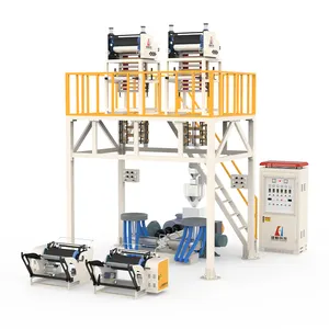 Yüksek üretim ikiz kalıp kafa ekstrüzyon polietilen tek katmanlı süt su filmleri plastik Film LDPE için üfleme makinesi