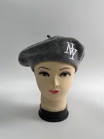 Béret en laine brodé avec logo NY, béret vintage chaud pour femme, automne-hiver