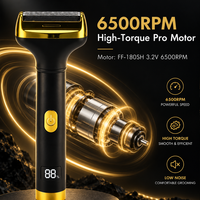Tondeuse à barbe PRITECH 4 en 1 pour hommes, rasoir électrique à grille, tondeuse à poils de nez, 6500 tr/min, écran LED, type C, légère, 86 g