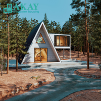 Maison triangulaire à ossature en A de 3 chambres à coucher de 20 pieds Kit modulaire Maison préfabriquée de luxe Villa pour Airbnb